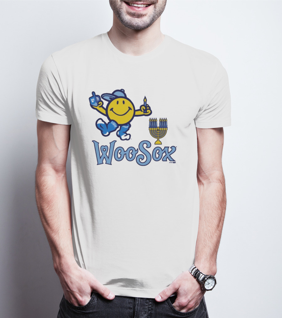 Worcester Red Sox Hannukkah Smiley Dreidel Menorah WooSox T-Shirt
