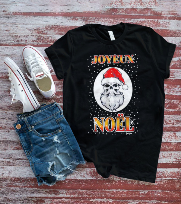 Joyeux Noël Skull Santa Hat Festive T-Shirt