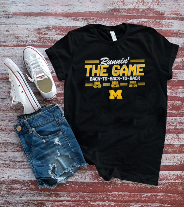 Runnin' The Game Back-To-Back-To-Back Michigan 2021-2023 T-Shirt