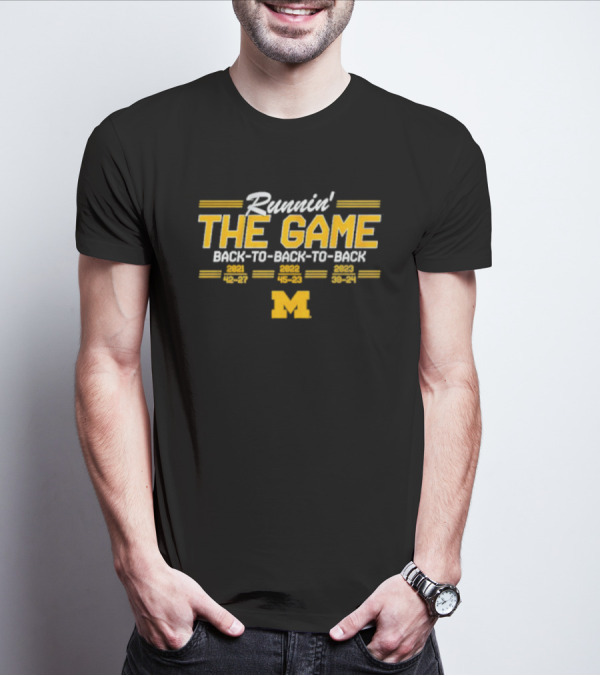 Runnin' The Game Back-To-Back-To-Back Michigan 2021-2023 T-Shirt