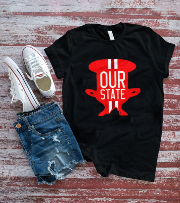Our State Victory Celebration Red Trophy T-Shirt