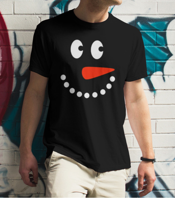 Snowman Face Christmas Holiday T-Shirt