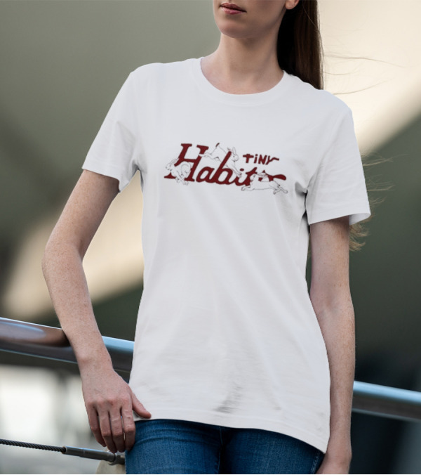 Tiny Habits Three Rabbits Hopping Energetically T-Shirt