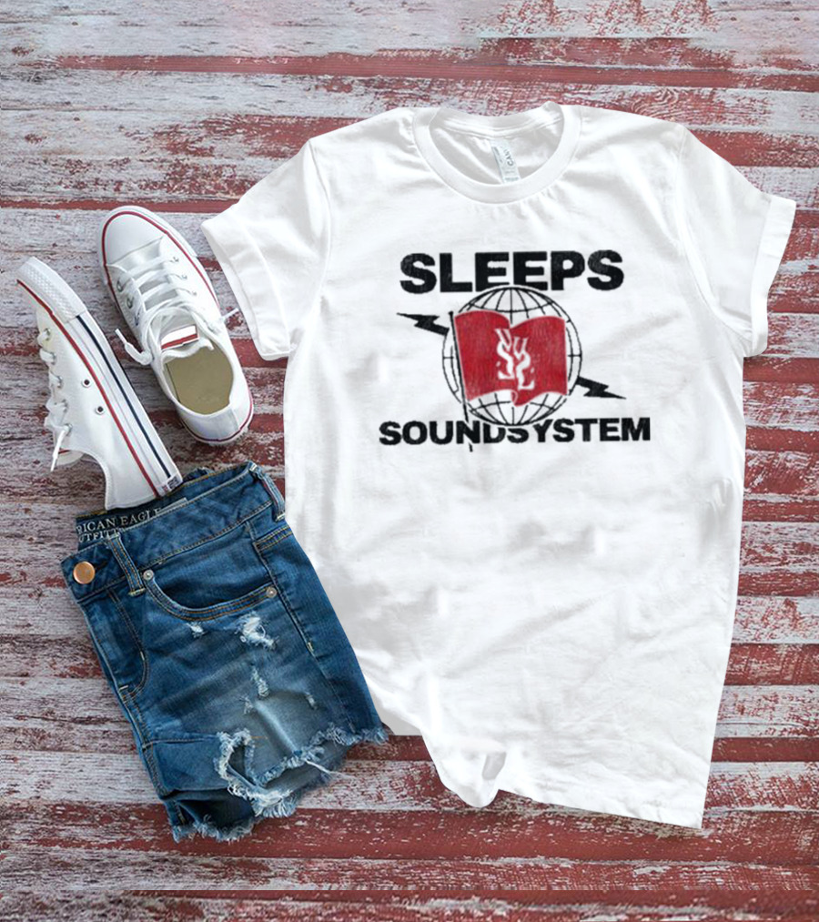 Sleeps Soundsystem Global Red Flag Emblem T-Shirt