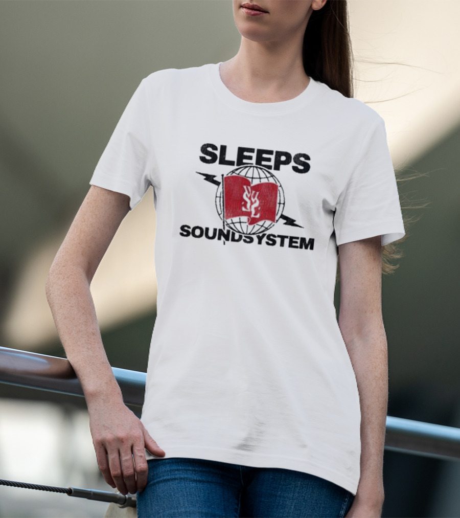 Sleeps Soundsystem Global Red Flag Emblem T-Shirt