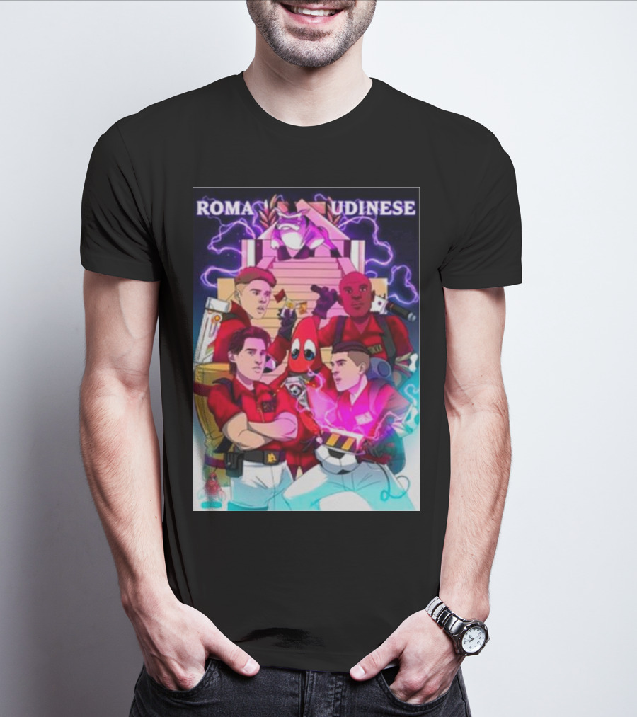 ROMA UDINESE Ghostbusters Crossover Soccer Team Remix T-Shirt