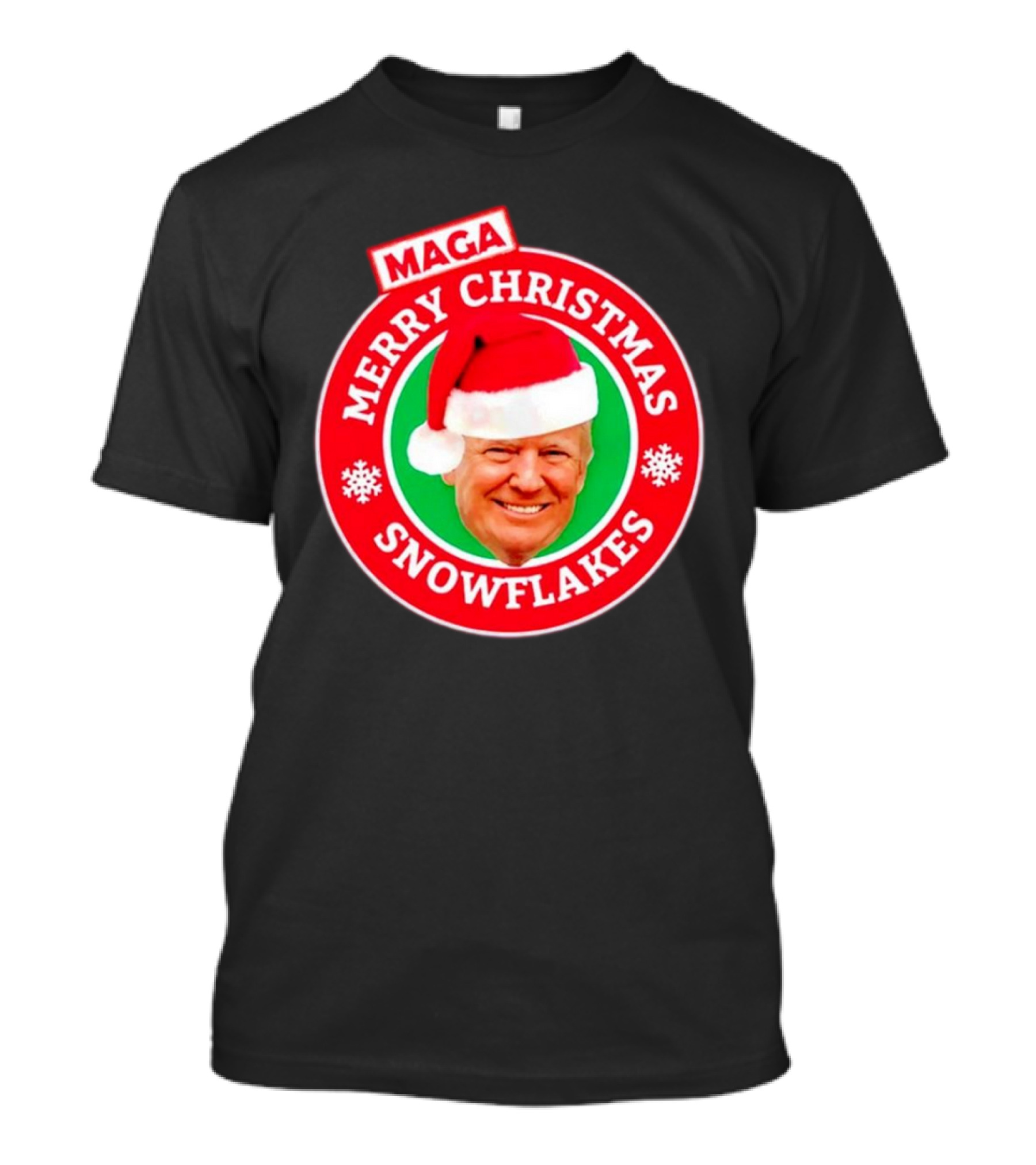 MAGA Merry Christmas Snowflakes Donald Trump Santa T-Shirt