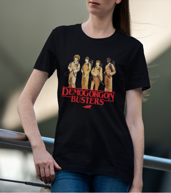 Demogorgon Busters Featuring Myles Garrett In Ghostbusters T-Shirt