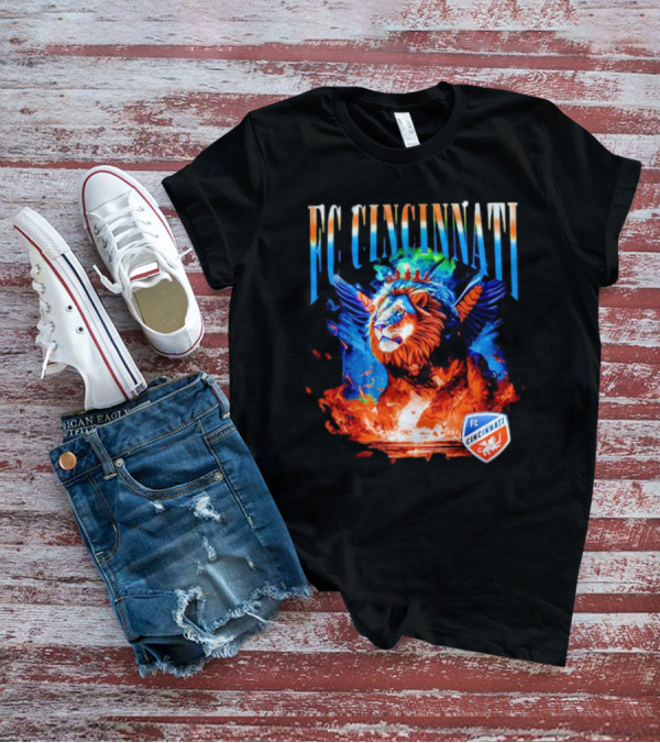 FC Cincinnati Winged Lion Fiery Crest T-Shirt