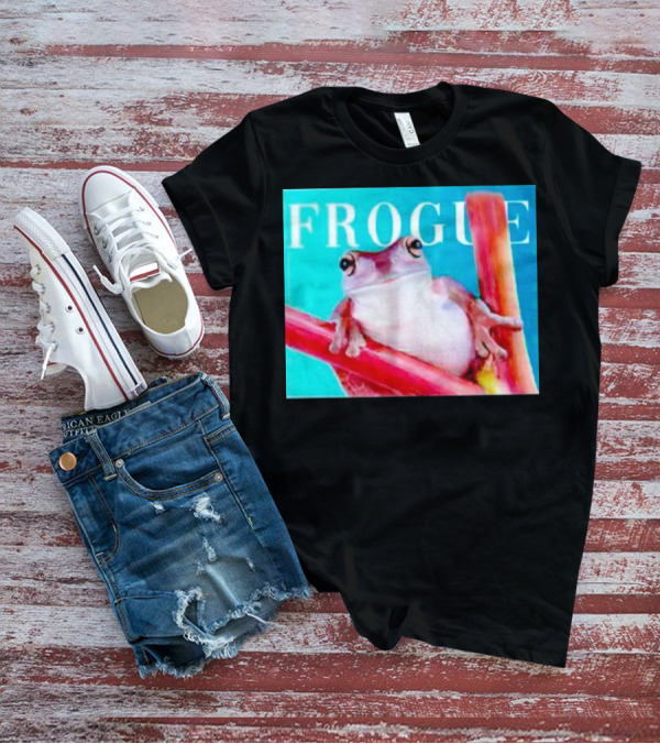 Frogue Magazine Frog Meme With Frog On Branch T-Shirt