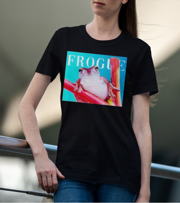 Frogue Magazine Frog Meme With Frog On Branch T-Shirt