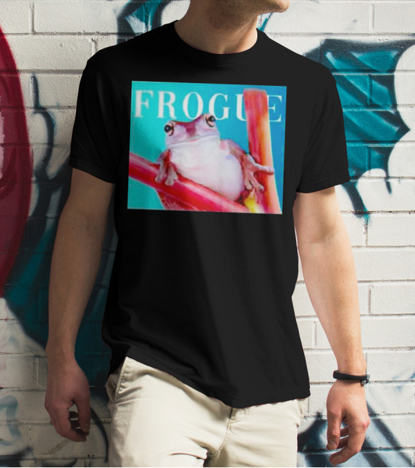 Frogue Magazine Frog Meme With Frog On Branch T-Shirt