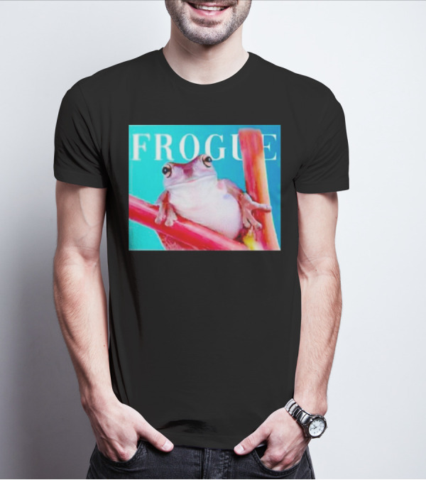 Frogue Magazine Frog Meme With Frog On Branch T-Shirt
