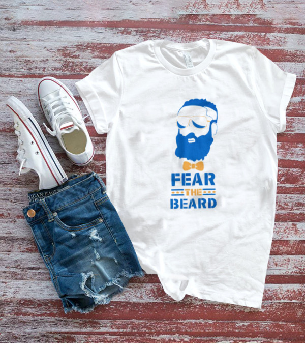 James Harden Basketball Fear The Beard Iconic Blue And Orange T-Shirt
