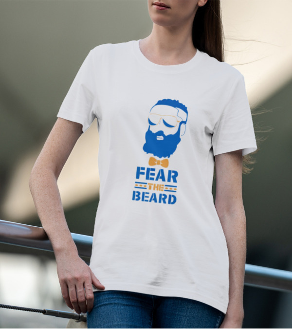 James Harden Basketball Fear The Beard Iconic Blue And Orange T-Shirt