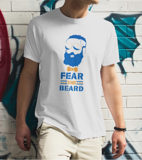James Harden Basketball Fear The Beard Iconic Blue And Orange T-Shirt