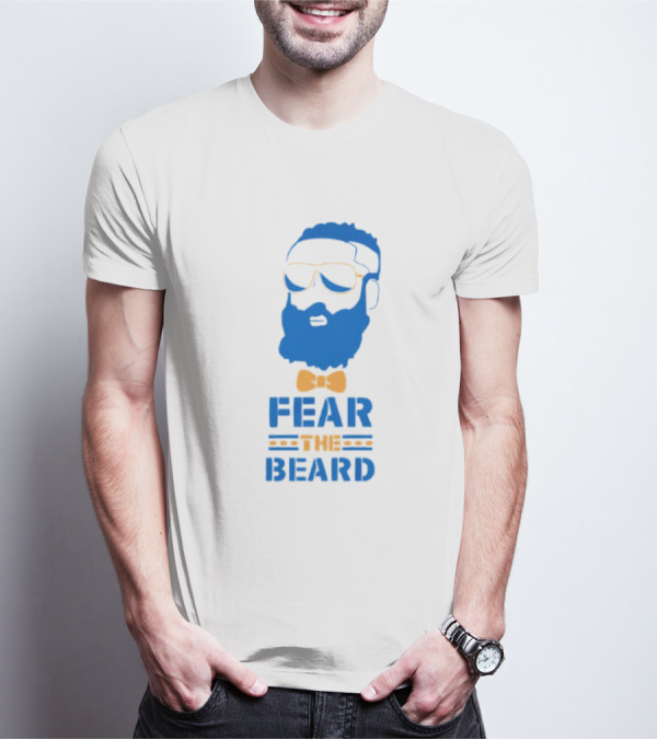 James Harden Basketball Fear The Beard Iconic Blue And Orange T-Shirt