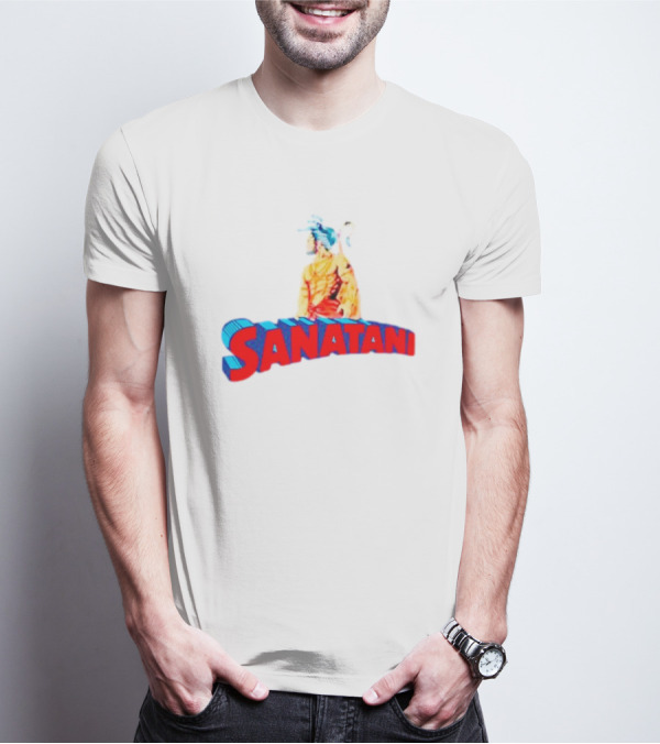 Sanatani Warrior Artwork Featuring Traditional Figure T-Shirt