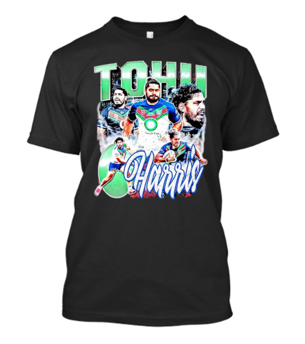 Tohu Harris New Zealand Warriors Rugby Action Collage T-Shirt