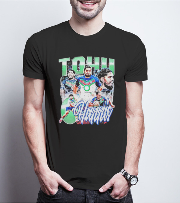 Tohu Harris New Zealand Warriors Rugby Action Collage T-Shirt