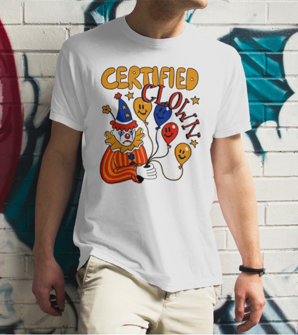 CERTIFIED CLOWN Balloons And Stars T-Shirt