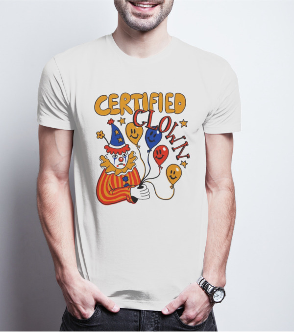 CERTIFIED CLOWN Balloons And Stars T-Shirt