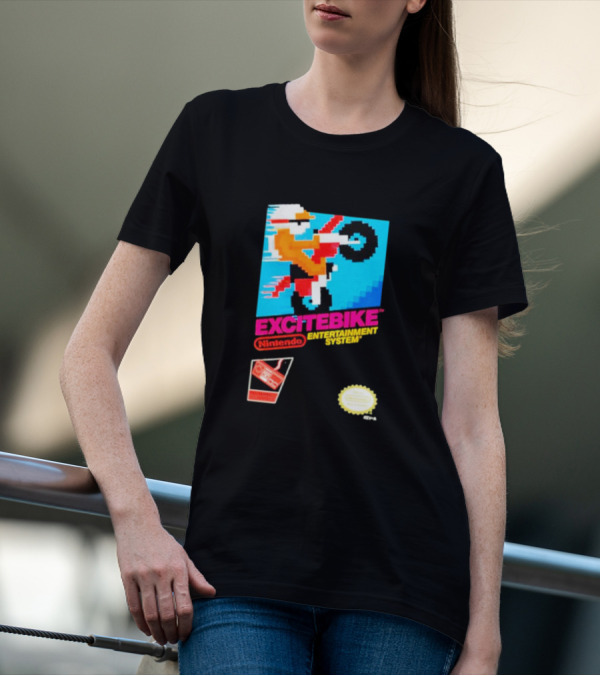 Excitebike Nintendo Entertainment System Retro Game Cover T-Shirt