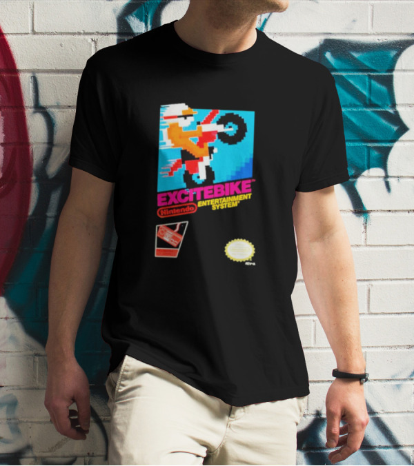 Excitebike Nintendo Entertainment System Retro Game Cover T-Shirt