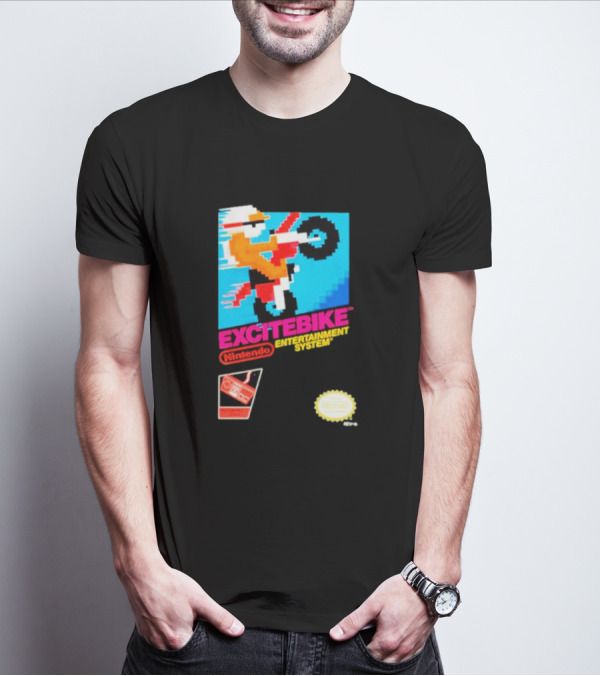 Excitebike Nintendo Entertainment System Retro Game Cover T-Shirt