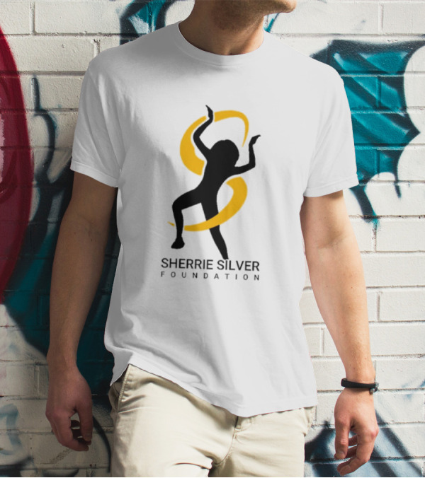 Sherrie Silver Foundation Dancing Silhouette With Yellow Ribbon T-Shirt