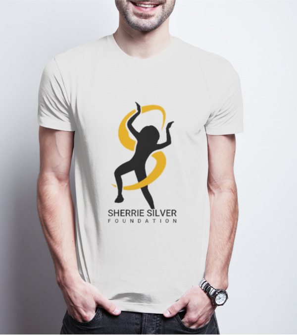 Sherrie Silver Foundation Dancing Silhouette With Yellow Ribbon T-Shirt