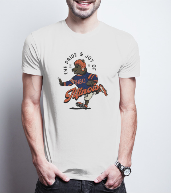 THE PRIDE And JOY OF ILLINOIS BEAR IN CHGO SWEATER WITH FOOTBALL 1919 T-Shirt