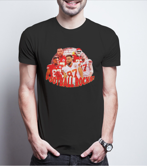 Travis Kelce Football Rocks KC Chiefs 87 T-Shirt
