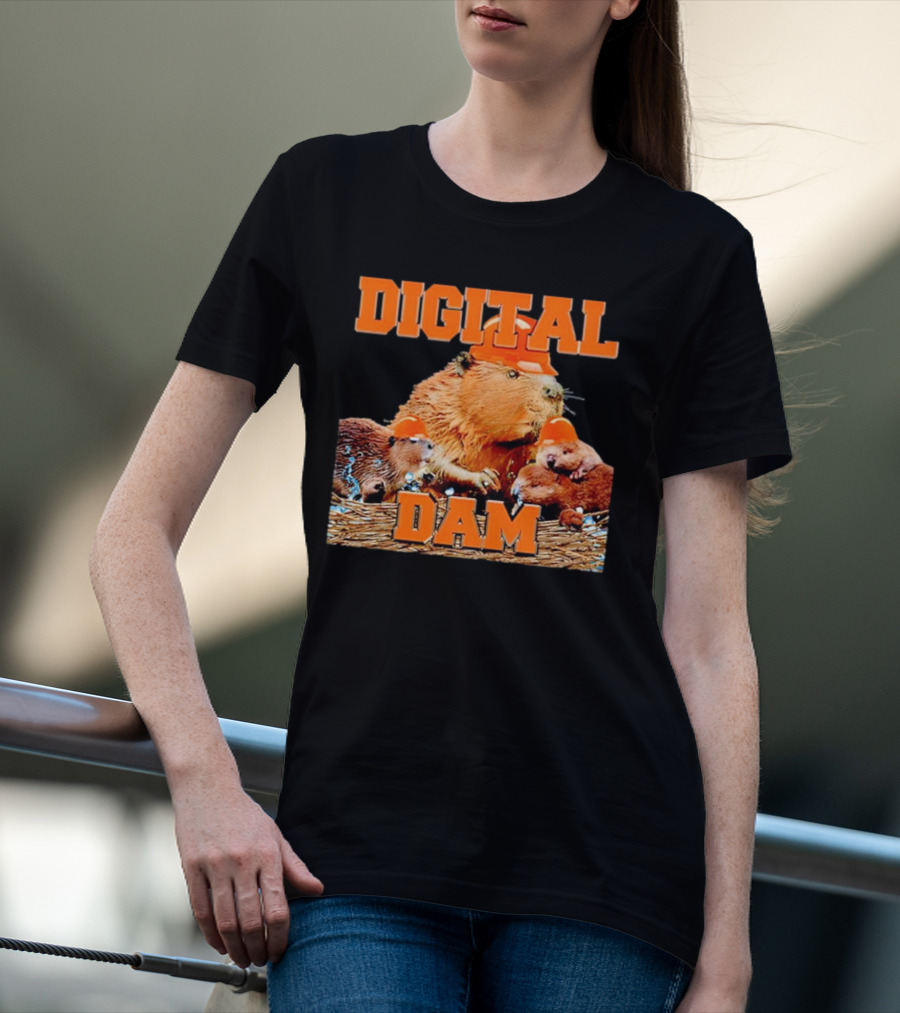 DIGITAL DAM BEAVER WITH HARD HATS T-Shirt