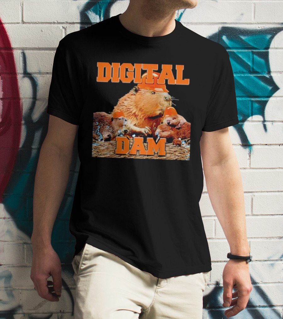 DIGITAL DAM BEAVER WITH HARD HATS T-Shirt