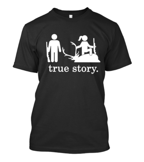 Hunting True Story Deer Silhouette With Rifle Icons T-Shirt