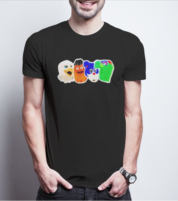 Philadelphia Eagles Flyers Phillies Phanatic Mascots T-Shirt