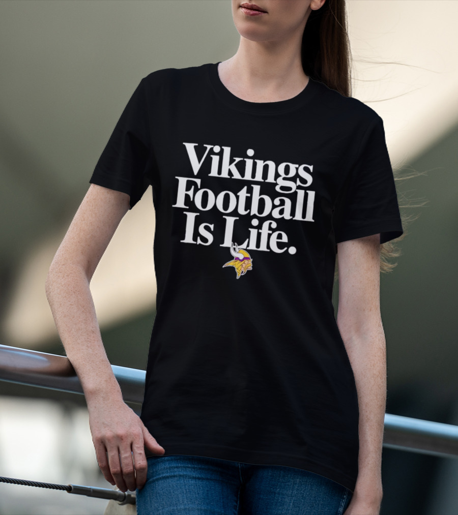 Minnesota Vikings Football Is Life With Iconic Viking Helmet T-Shirt