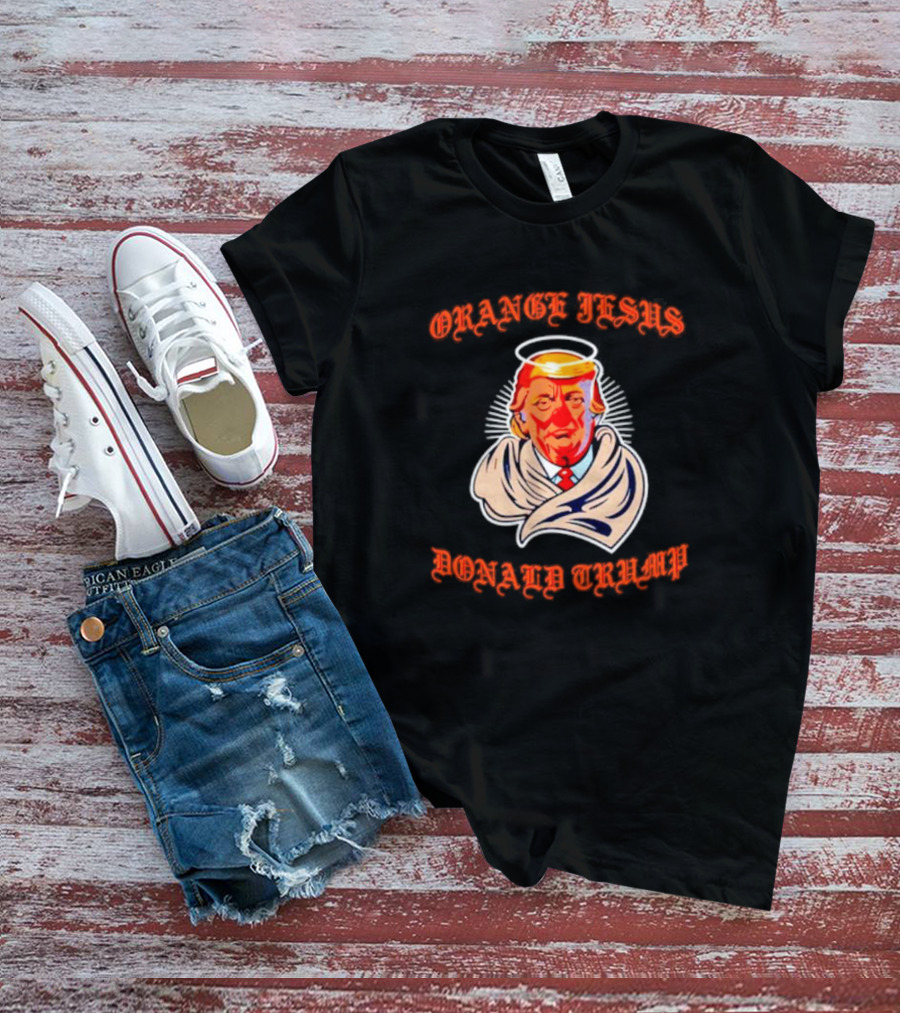 Orange Jesus Donald Trump Halo Icon Image T-Shirt