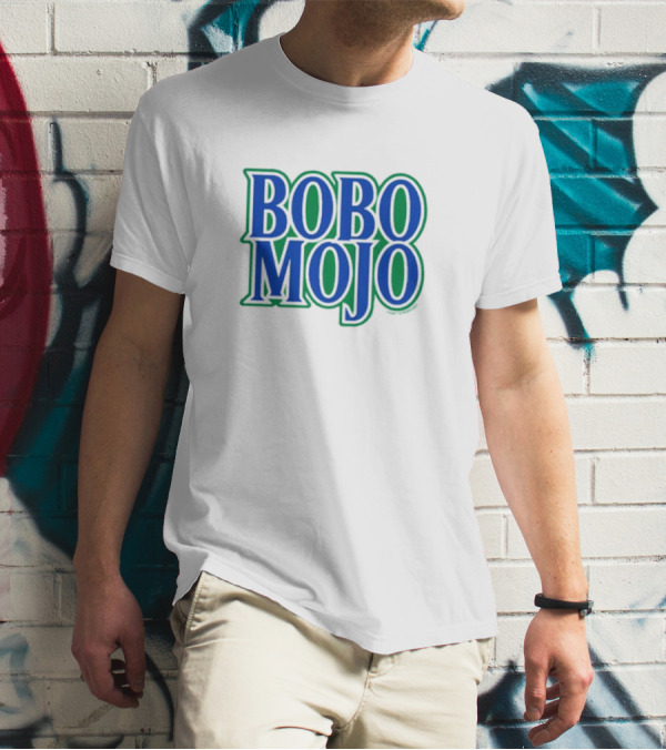 BOBO MOJO Bold Blue And Green Block Letters T-Shirt