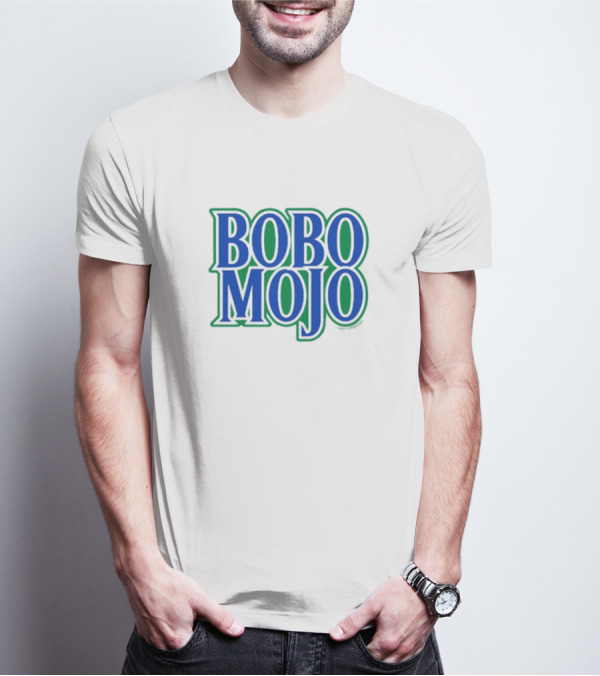 BOBO MOJO Bold Blue And Green Block Letters T-Shirt