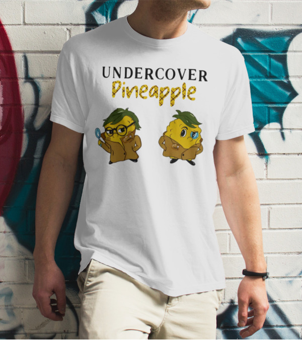 Crime Weekly Podcast Merch Undercover Pineapple Detective Characters Duo T-Shirt