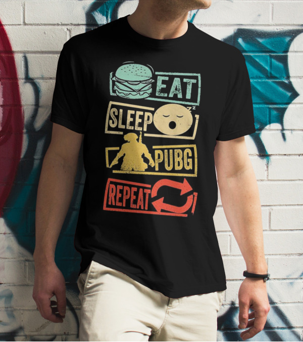 Eat Sleep PUBG Repeat Gaming Lifestyle Cycle T-Shirt