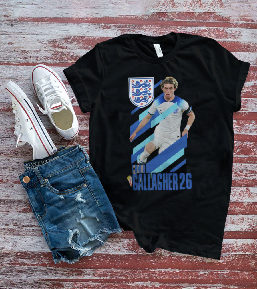 Conor Gallagher 26 England Football Crest Soccer Player T-Shirt
