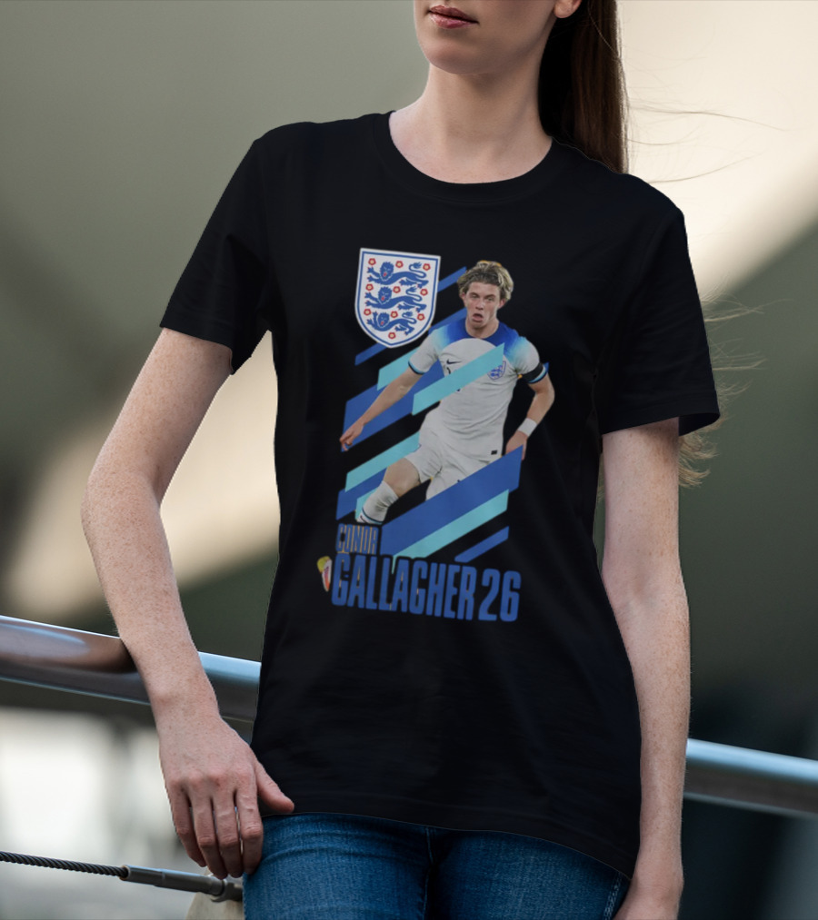 Conor Gallagher 26 England Football Crest Soccer Player T-Shirt