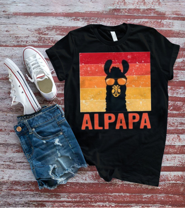 Alpapa Llamafathers Day Vintage Groovy T-Shirt