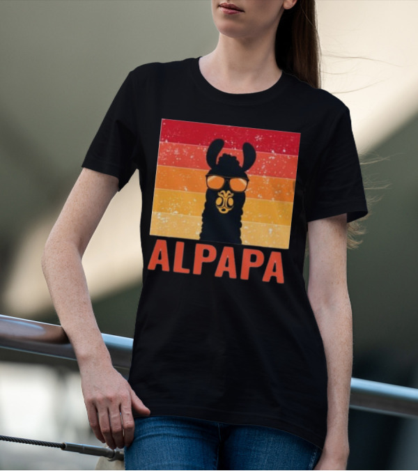 Alpapa Llamafathers Day Vintage Groovy T-Shirt