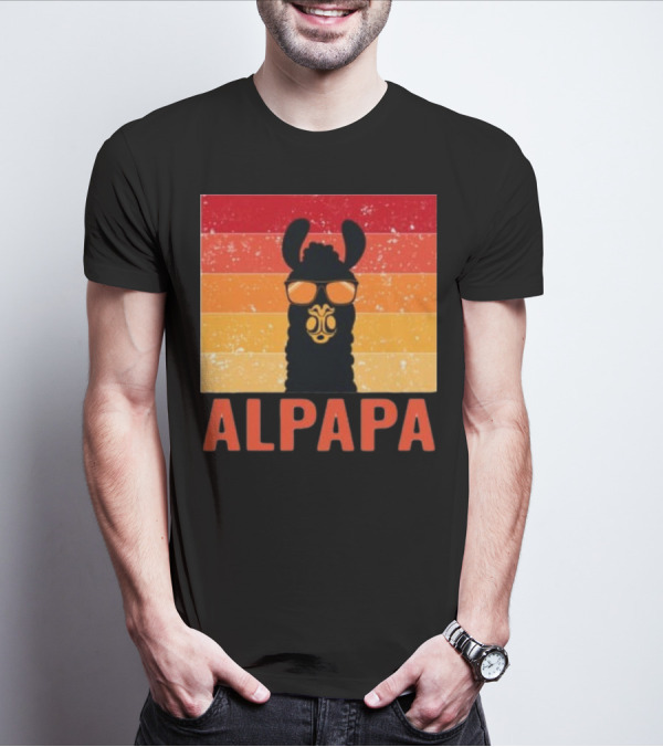 Alpapa Llamafathers Day Vintage Groovy T-Shirt