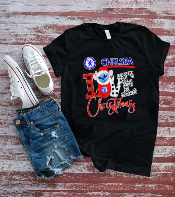 Chelsea Football Club Stitch Love Christmas T-Shirt
