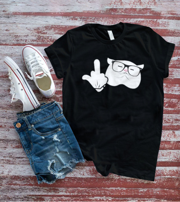 Steve Habetler Catturd Birdturd Glasses Cat Gesture T-Shirt